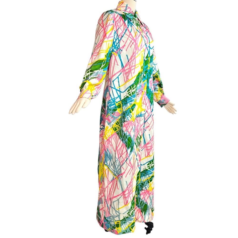 Vintage 1970s Robe Peignoir Lingerie Pajamas Nat Kaplan Couture Rhinestone